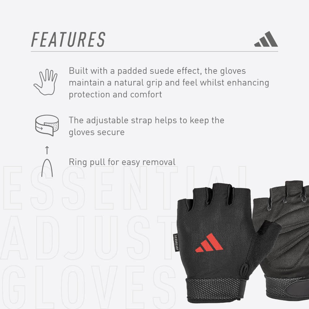 ถุงมือ Essential Adjustable ADIDAS ADGB-12413-NL สีแดง ไซส์S